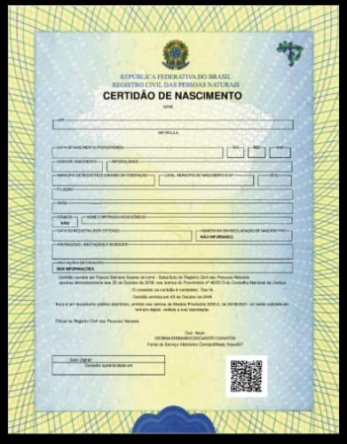 Certidão De Nascimento 2º via